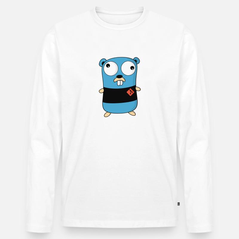 Glow Goopher - Männer Premium Bio Langarmshirt - Weiß