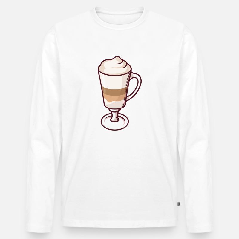 Latte mit Schaumstoff - Männer Premium Bio Langarmshirt - Weiß