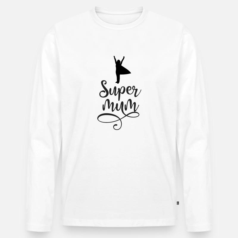 Super Mama - Männer Premium Bio Langarmshirt - Weiß
