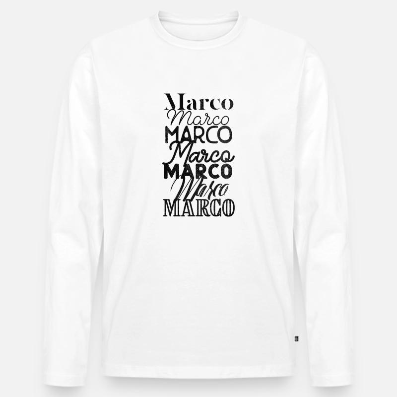 MARCO - Männer Premium Bio Langarmshirt - Weiß