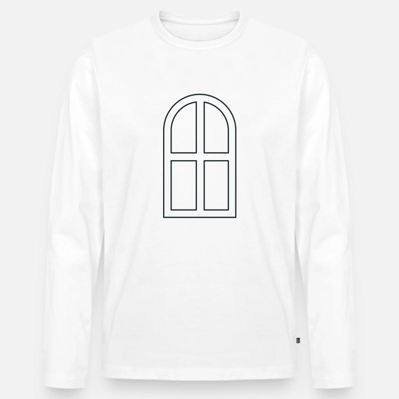 Bogenfenster geöffnet - Männer Premium Bio Langarmshirt - Weiß