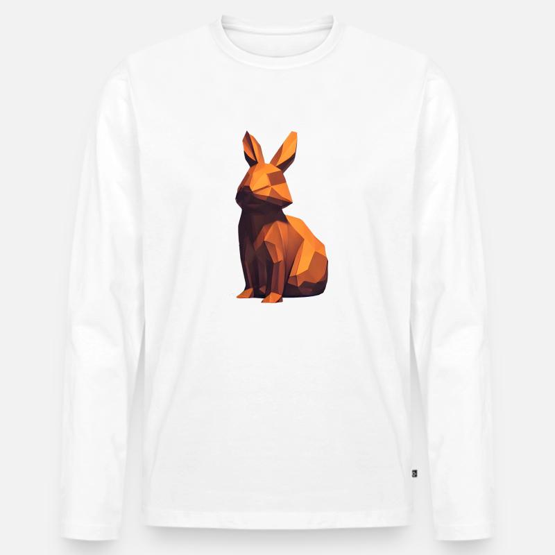 Holzhase - Männer Premium Bio Langarmshirt - Weiß