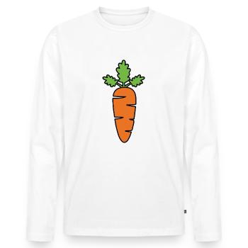 Gemüse Kostüm Karneval Mohrrübe Verkleidung Möhre - Männer Premium Bio Langarmshirt - Weiß - Vorne - Nico (187cm)