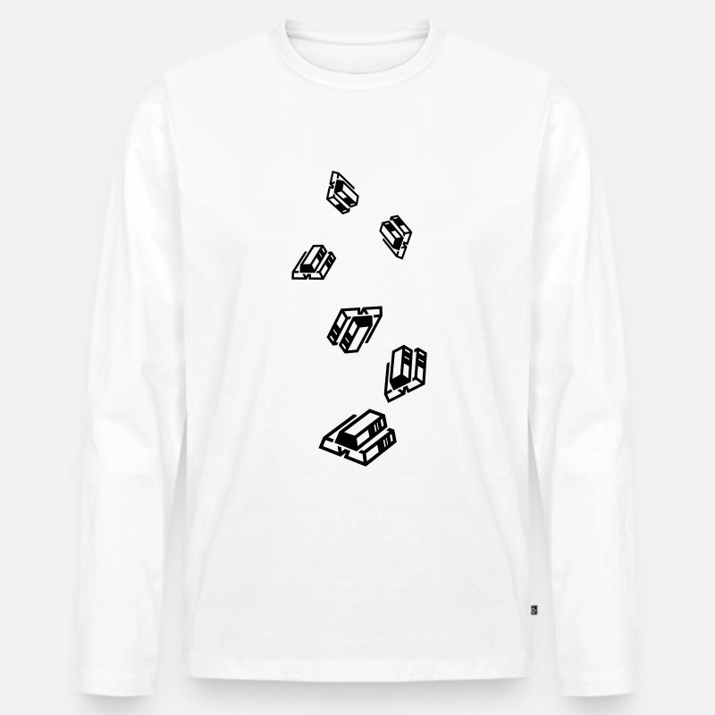 Gold Silhouette icon - Männer Premium Bio Langarmshirt - Weiß