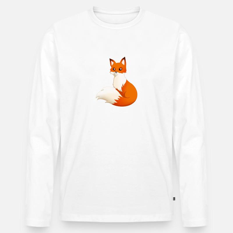 Fuchs - Männer Premium Bio Langarmshirt - Weiß