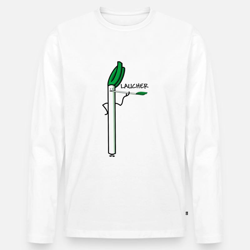 Laucher - Männer Premium Bio Langarmshirt - Weiß
