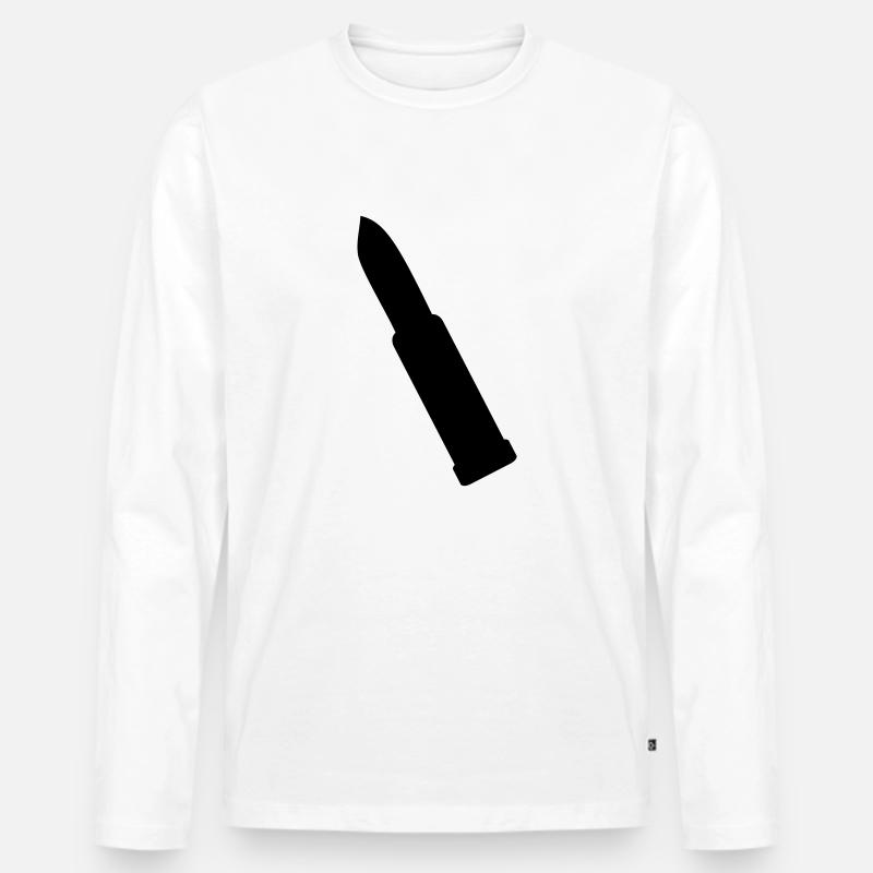 lippenstift - Männer Premium Bio Langarmshirt - Weiß