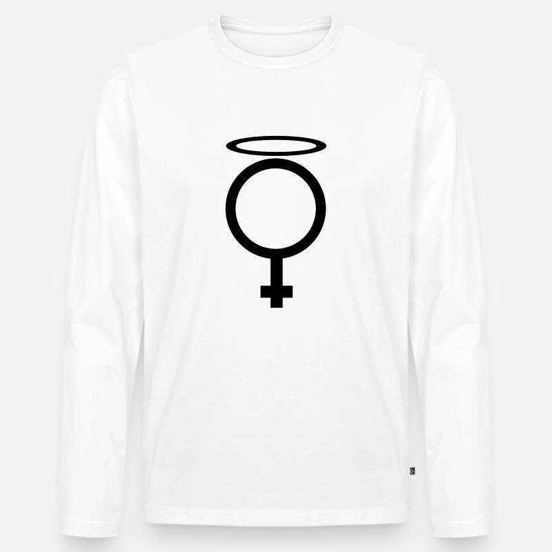 engelchen - Männer Premium Bio Langarmshirt - Weiß