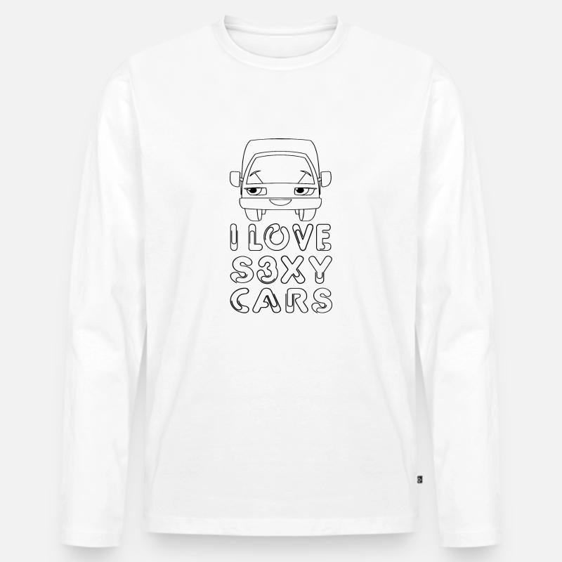 Car Auto - Männer Premium Bio Langarmshirt - Weiß