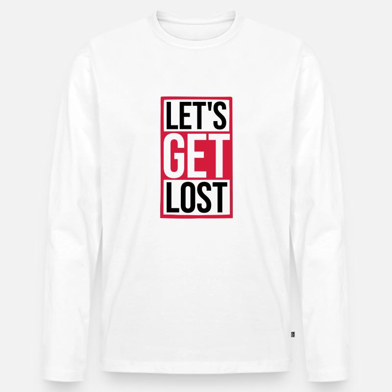 Reisen Get Lost - Männer Premium Bio Langarmshirt - Weiß