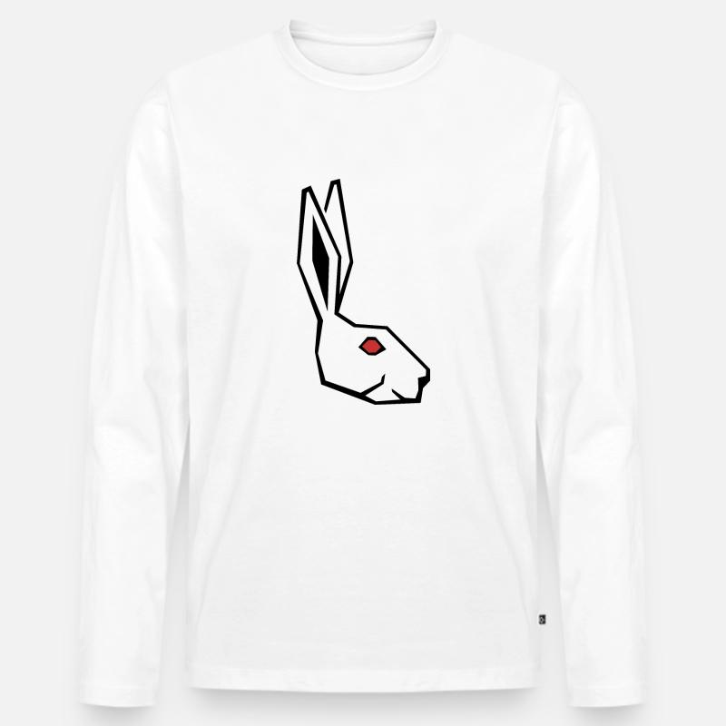 Hase - Männer Premium Bio Langarmshirt - Weiß