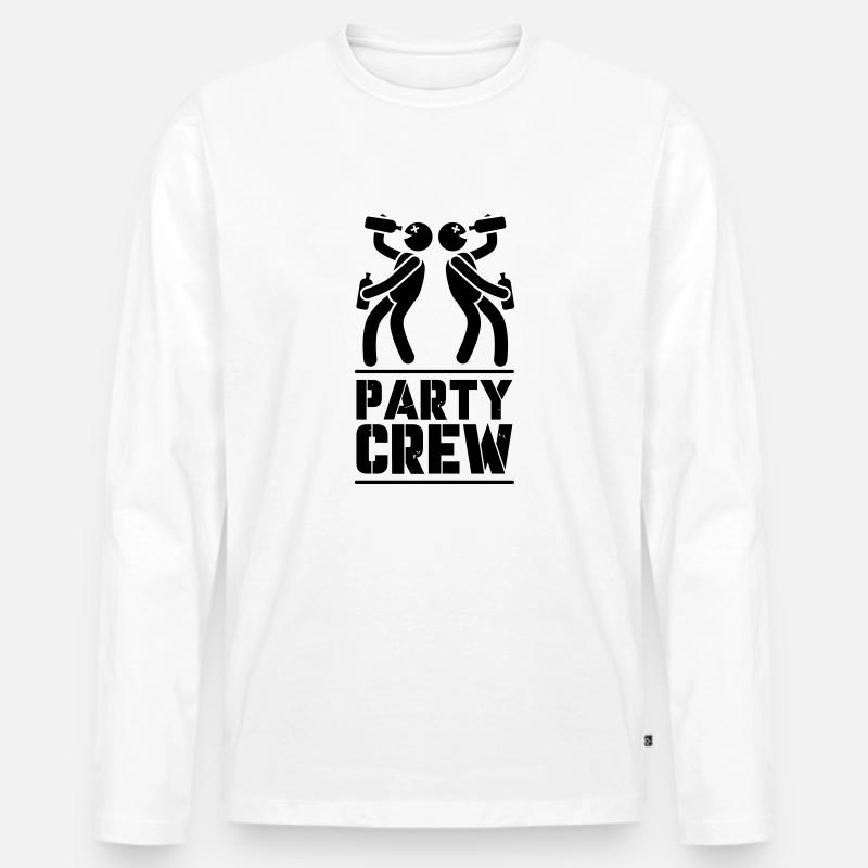 party crew - Männer Premium Bio Langarmshirt - Weiß