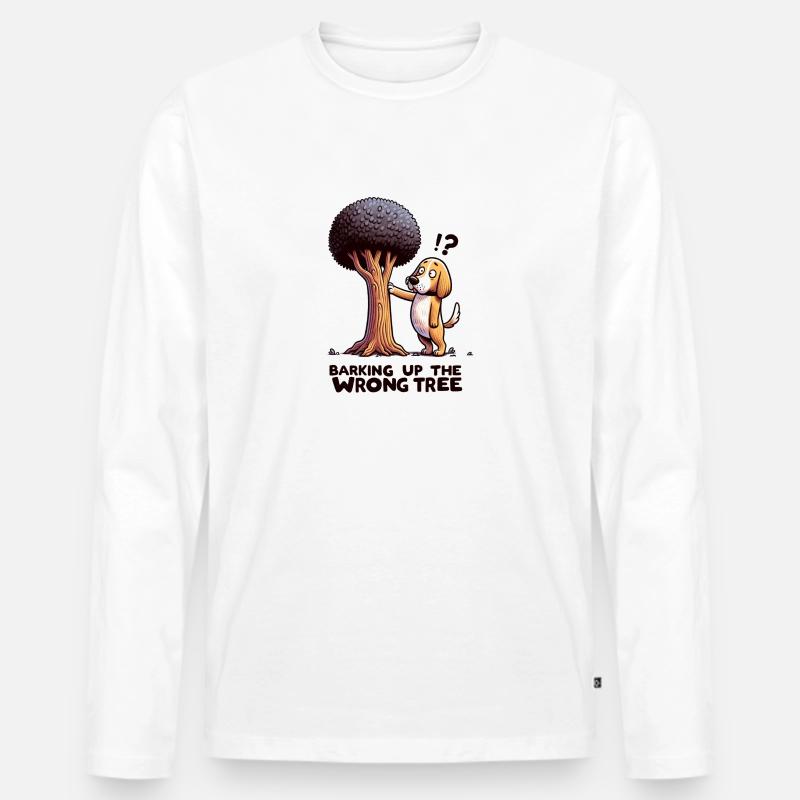 Barking Up The Wrong Tree - Männer Premium Bio Langarmshirt - Weiß