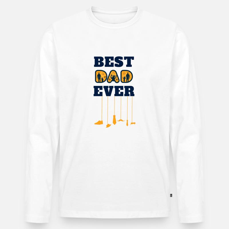best dad ever - Männer Premium Bio Langarmshirt - Weiß
