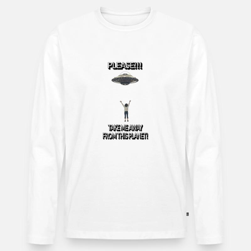 Bring mich weg - Männer Premium Bio Langarmshirt - Weiß
