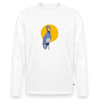 Shoebill Bird Ornithologist Forest I Gift - Men's Premium Organic Long Sleeve Shirt - white - Front - Nico (187cm)