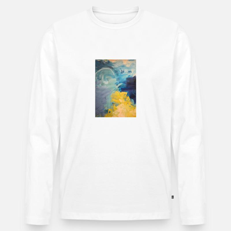 Original Kunstdruck "Kampf" - Männer Premium Bio Langarmshirt - Weiß