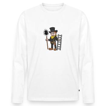 schoorsteenveger - Mannen Premium Bio shirt met lange mouwen - wit - Voor - Nico (187cm)