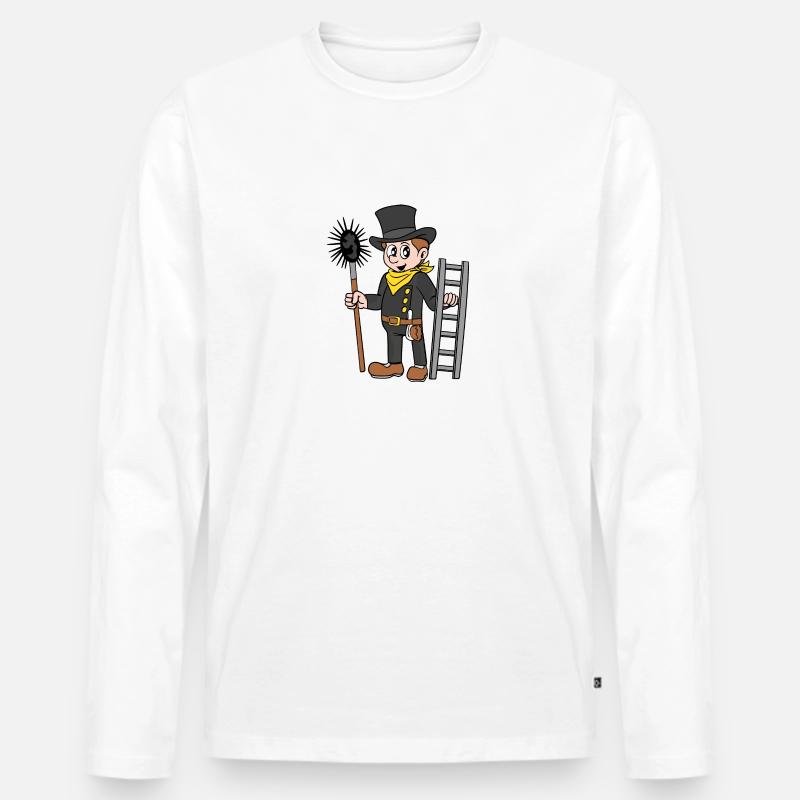 Schornsteinfeger - Männer Premium Bio Langarmshirt - Weiß