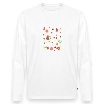 Pizzabelag Salami Pizza - Männer Premium Bio Langarmshirt - Weiß - Vorne - Nico (187cm)