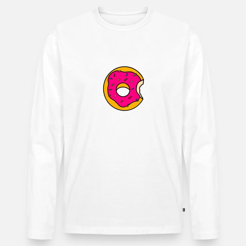 donut - Doughnut - Männer Premium Bio Langarmshirt - Weiß