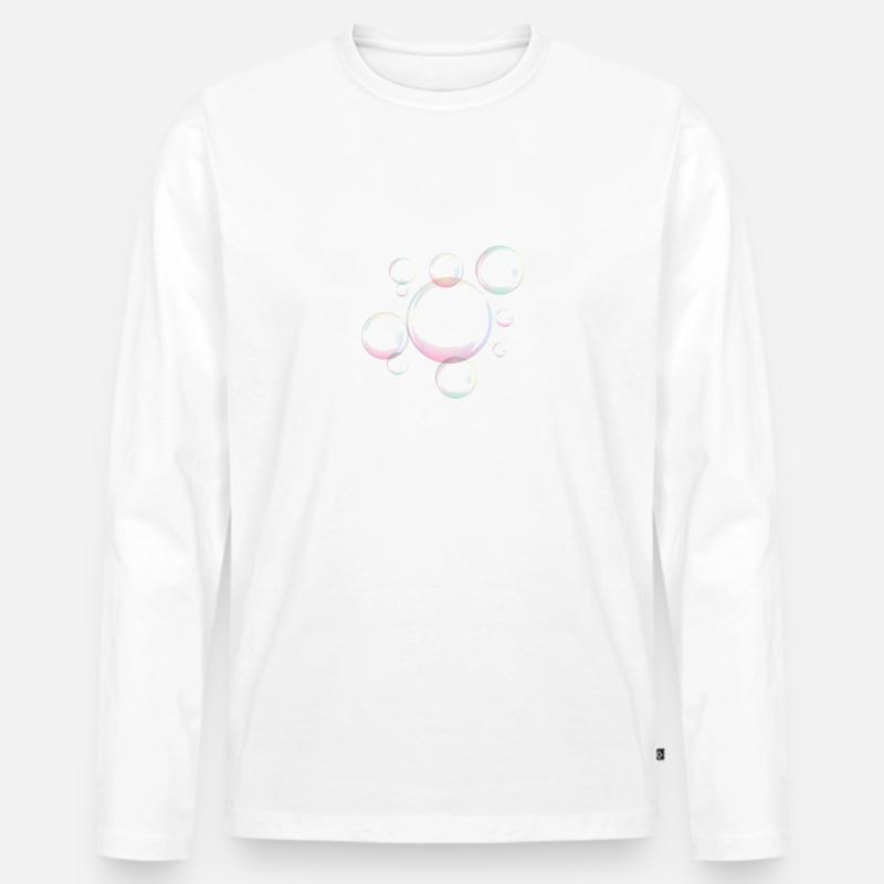 Schimmernde Seifenblasen - Männer Premium Bio Langarmshirt - Weiß