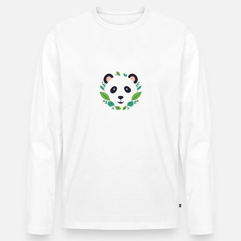 Panda Frieden - Männer Premium Bio Langarmshirt - Weiß