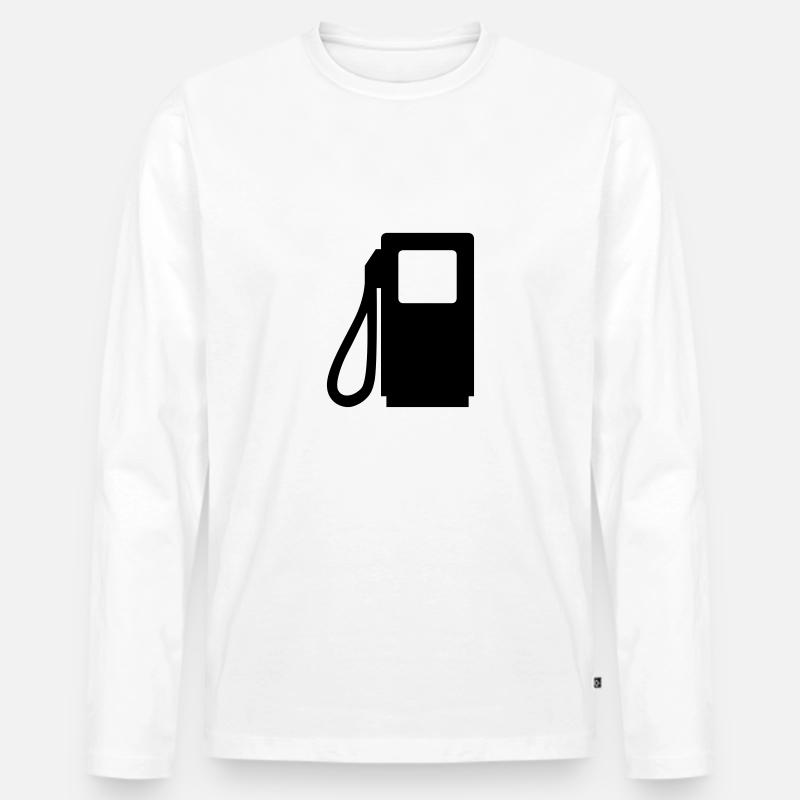 Tankstelle - Männer Premium Bio Langarmshirt - Weiß