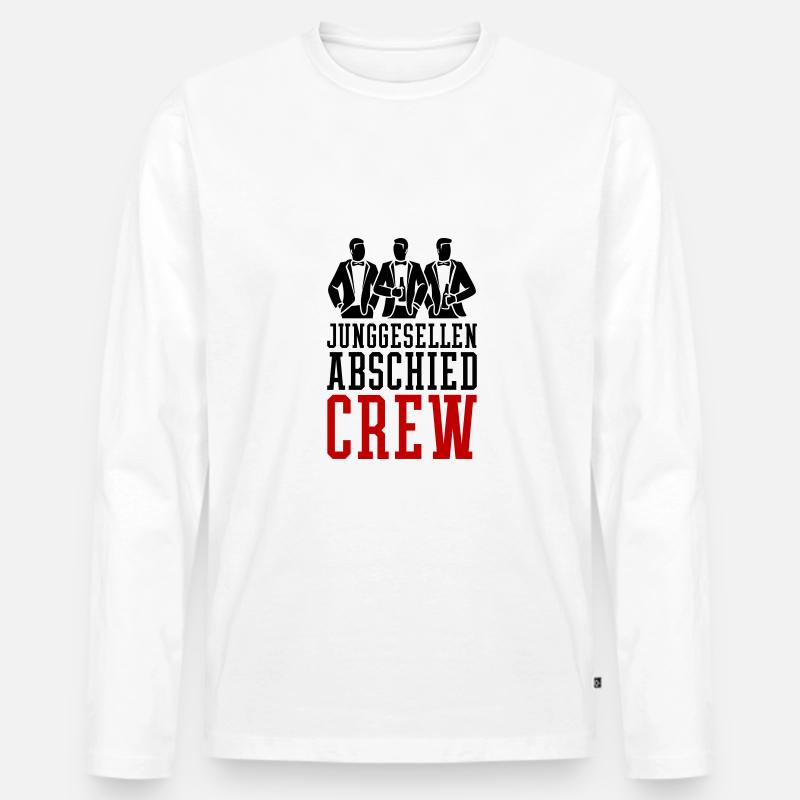 Junggesellenabschied Crew Bräutigam - Männer Premium Bio Langarmshirt - Weiß
