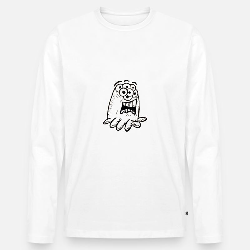 Inktopus - Männer Premium Bio Langarmshirt - Weiß