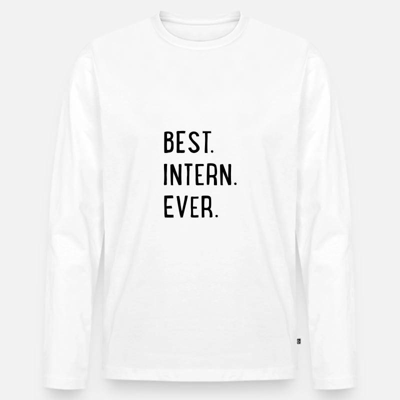 best intern ever - Männer Premium Bio Langarmshirt - Weiß