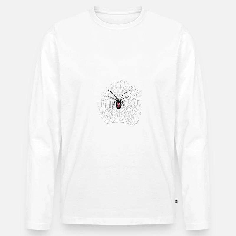Spinnennetz - Männer Premium Bio Langarmshirt - Weiß