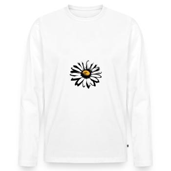 Daisy Pretty Stylized - Men's Premium Organic Long Sleeve Shirt - white - Front - Nico (187cm)