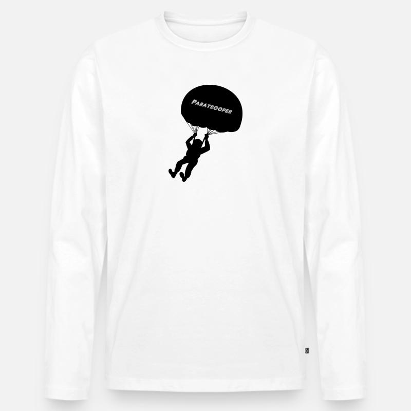 Fallschirmjaeger - Männer Premium Bio Langarmshirt - Weiß