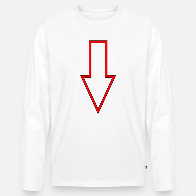 Pfeil Richtungspfeil Wegweiser - Männer Premium Bio Langarmshirt - Weiß