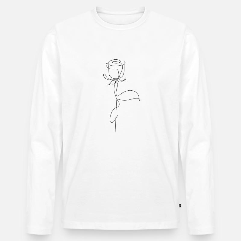rose lineout - Männer Premium Bio Langarmshirt - Weiß