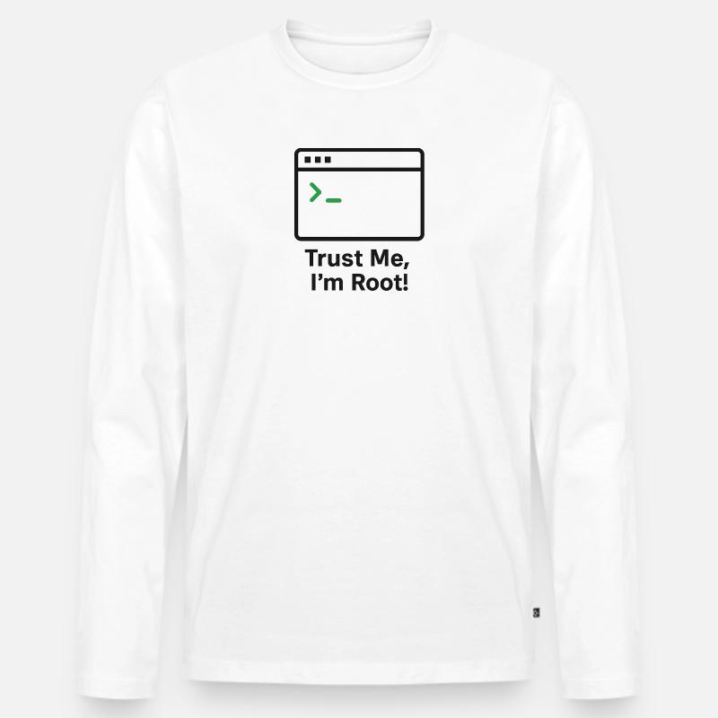 Trust Me I am Root - Männer Premium Bio Langarmshirt - Weiß