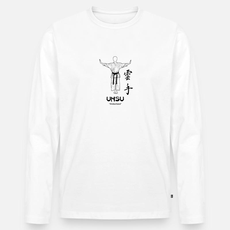 Kata Unsu - Männer Premium Bio Langarmshirt - Weiß