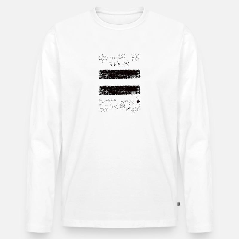 Chemie Hintergrund Strukturformel Banner - Männer Premium Bio Langarmshirt - Weiß