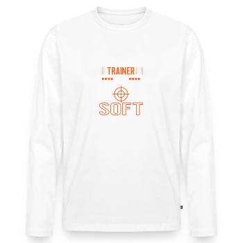 Bester Airsoft Trainer Airsofttrainer Training - Männer Premium Bio Langarmshirt - Weiß - Vorne - Nico (187cm)