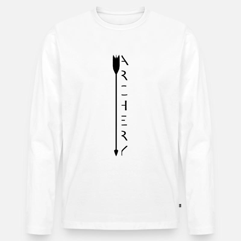 Bogenschießen Bogenschiessen Archery Pfeil Bogen - Männer Premium Bio Langarmshirt - Weiß