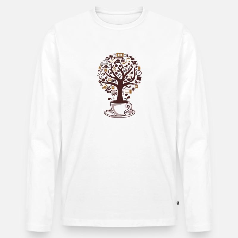 coffee tree - Männer Premium Bio Langarmshirt - Weiß