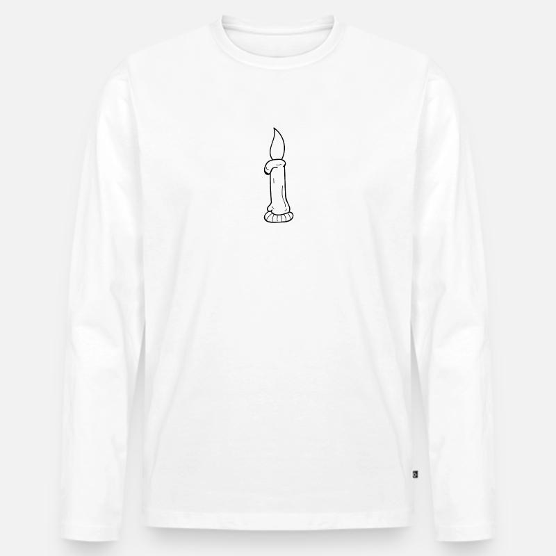 Kerze Geschenk Geschenkidee Magie - Männer Premium Bio Langarmshirt - Weiß
