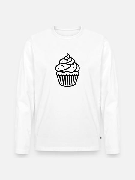 Cupcake - Men's Premium Organic Long Sleeve Shirt - white