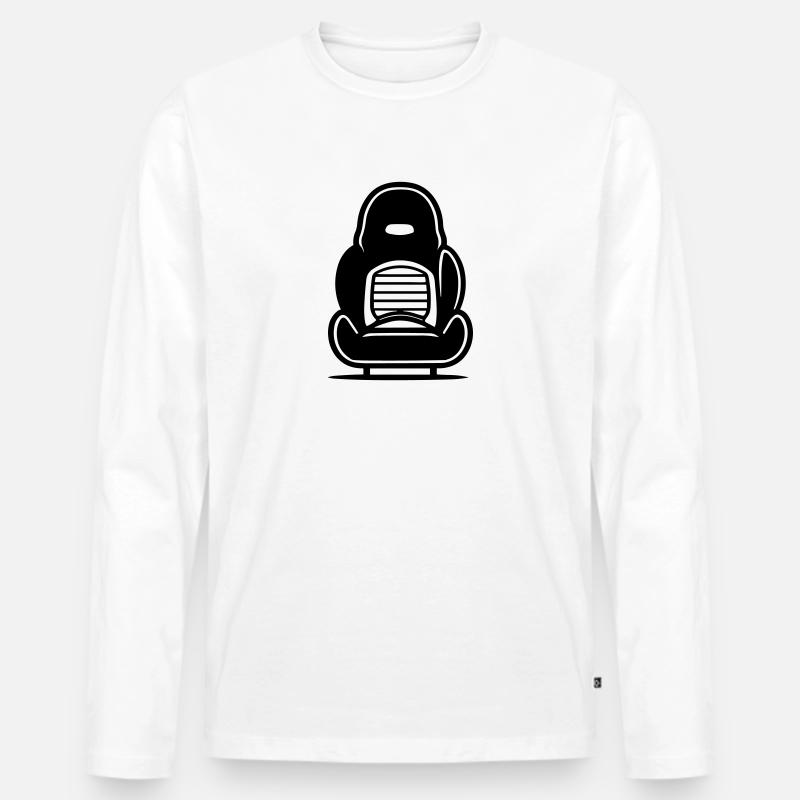 Hocker - Männer Premium Bio Langarmshirt - Weiß