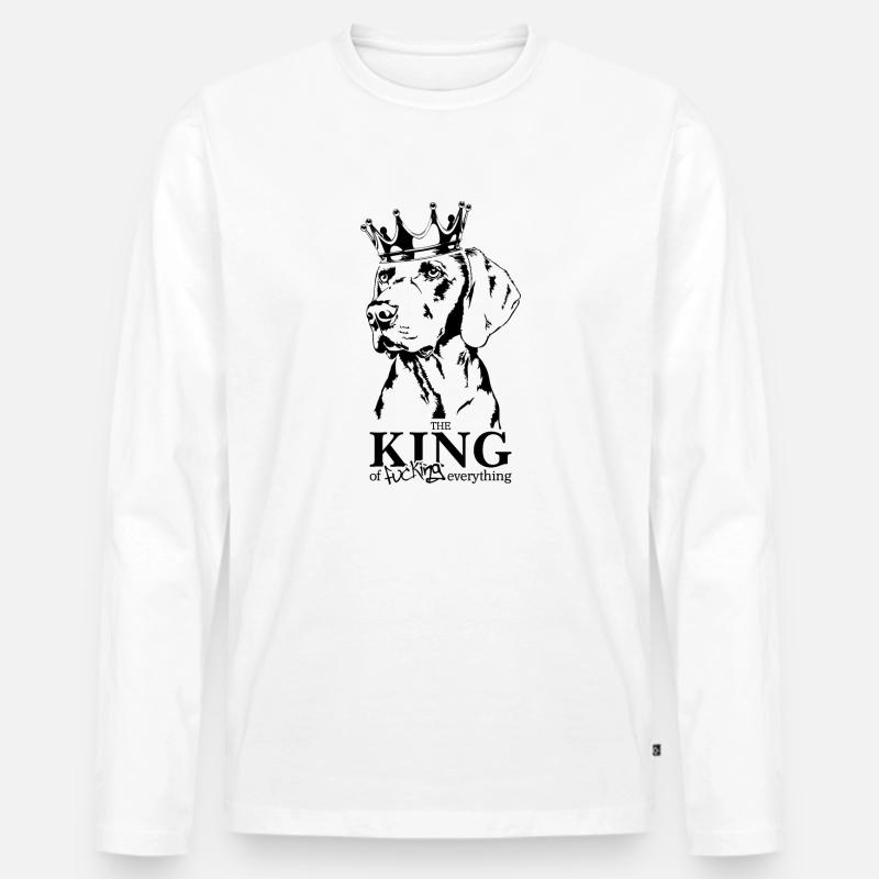 Weimaraner King Hundespruch Hunde Wilsigns - Männer Premium Bio Langarmshirt - Weiß