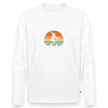 funny ski sayings skisport skiing - Men's Premium Organic Long Sleeve Shirt - white - Front - Nico (187cm)