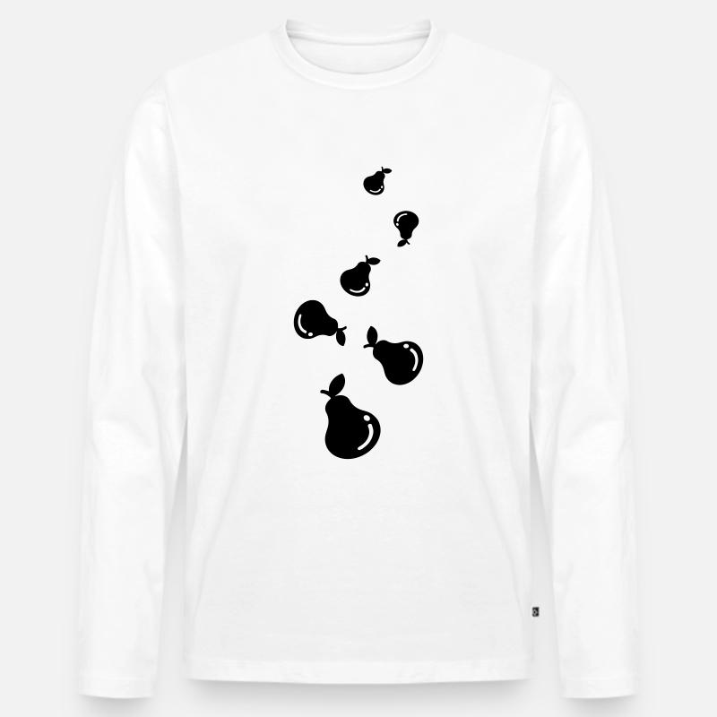 Birne Obst - Männer Premium Bio Langarmshirt - Weiß