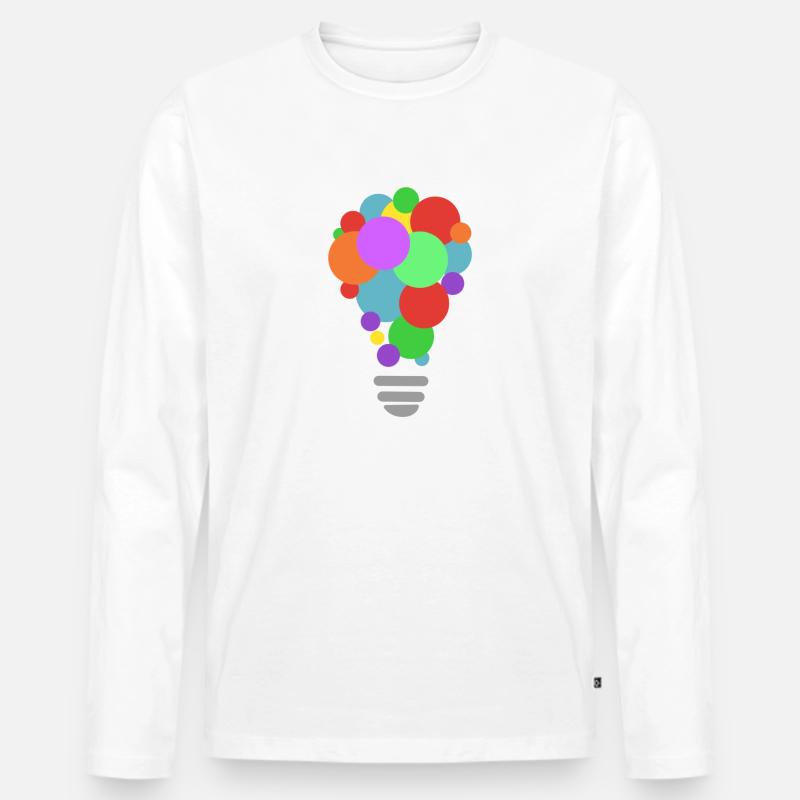 CREATIVITY lightbulb - Männer Premium Bio Langarmshirt - Weiß