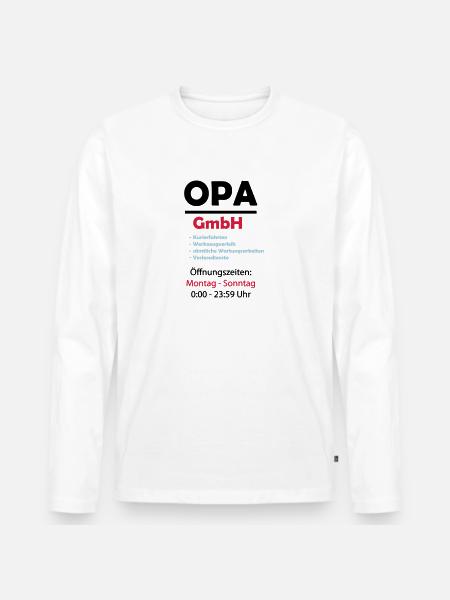opa gmbh 02 - Männer Premium Bio Langarmshirt - Weiß